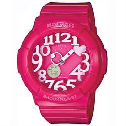 Image of CASIO BABY-G PINK MED FLOURECERENDE STORE TALS DAME UR, BGA-130-4BER